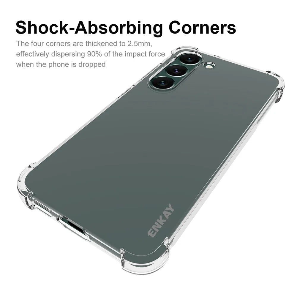 ENKAY HAT PRINCE For Samsung Galaxy S23+ Clear Soft TPU Thickened Corners Phone Case Anti-slip Strip Edge Drop-Proof Cover - 2
