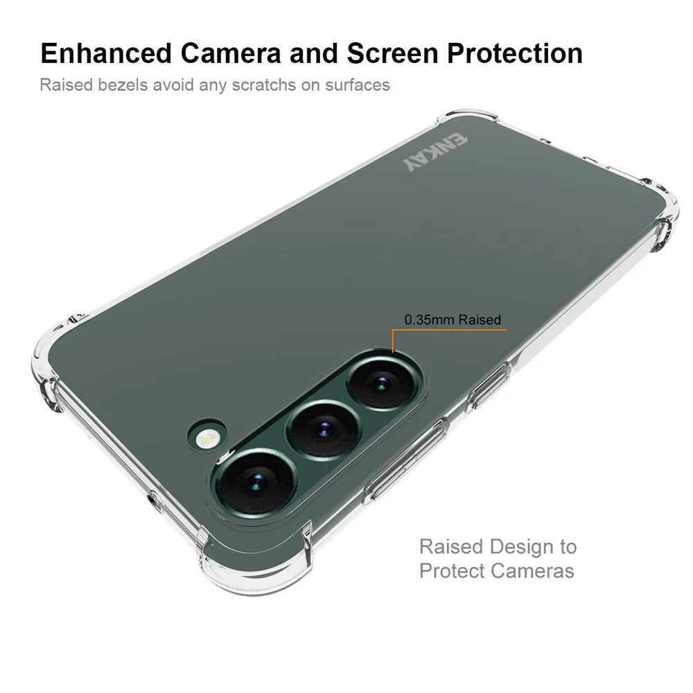 ENKAY HAT PRINCE For Samsung Galaxy S23+ Clear Soft TPU Thickened Corners Phone Case Anti-slip Strip Edge Drop-Proof Cover - 3