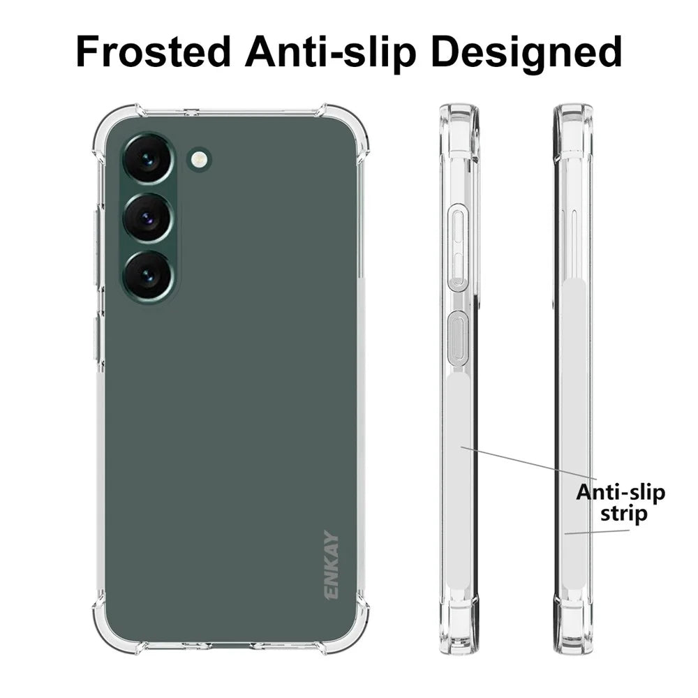 ENKAY HAT PRINCE For Samsung Galaxy S23+ Clear Soft TPU Thickened Corners Phone Case Anti-slip Strip Edge Drop-Proof Cover - 4