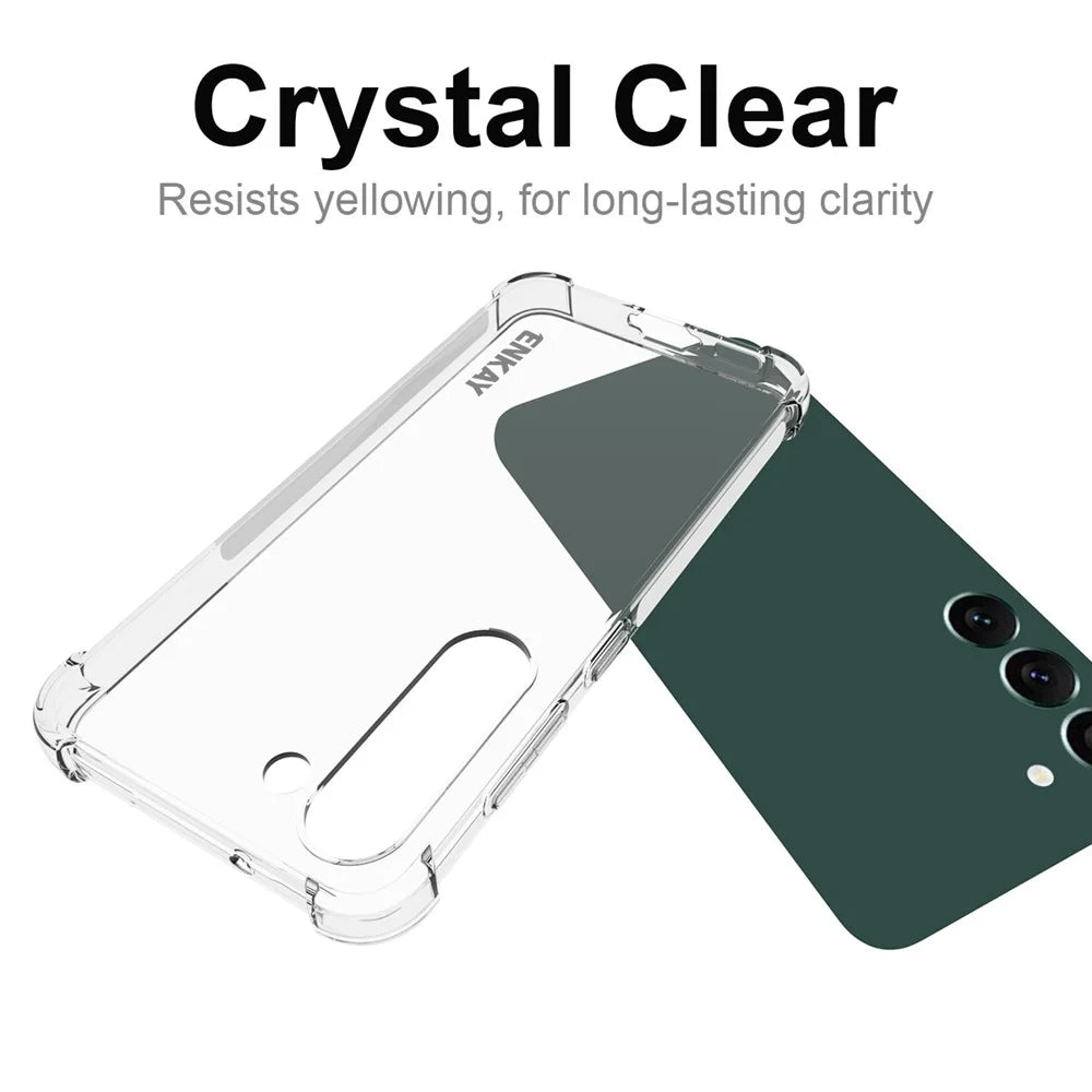 ENKAY HAT PRINCE For Samsung Galaxy S23+ Clear Soft TPU Thickened Corners Phone Case Anti-slip Strip Edge Drop-Proof Cover - 5