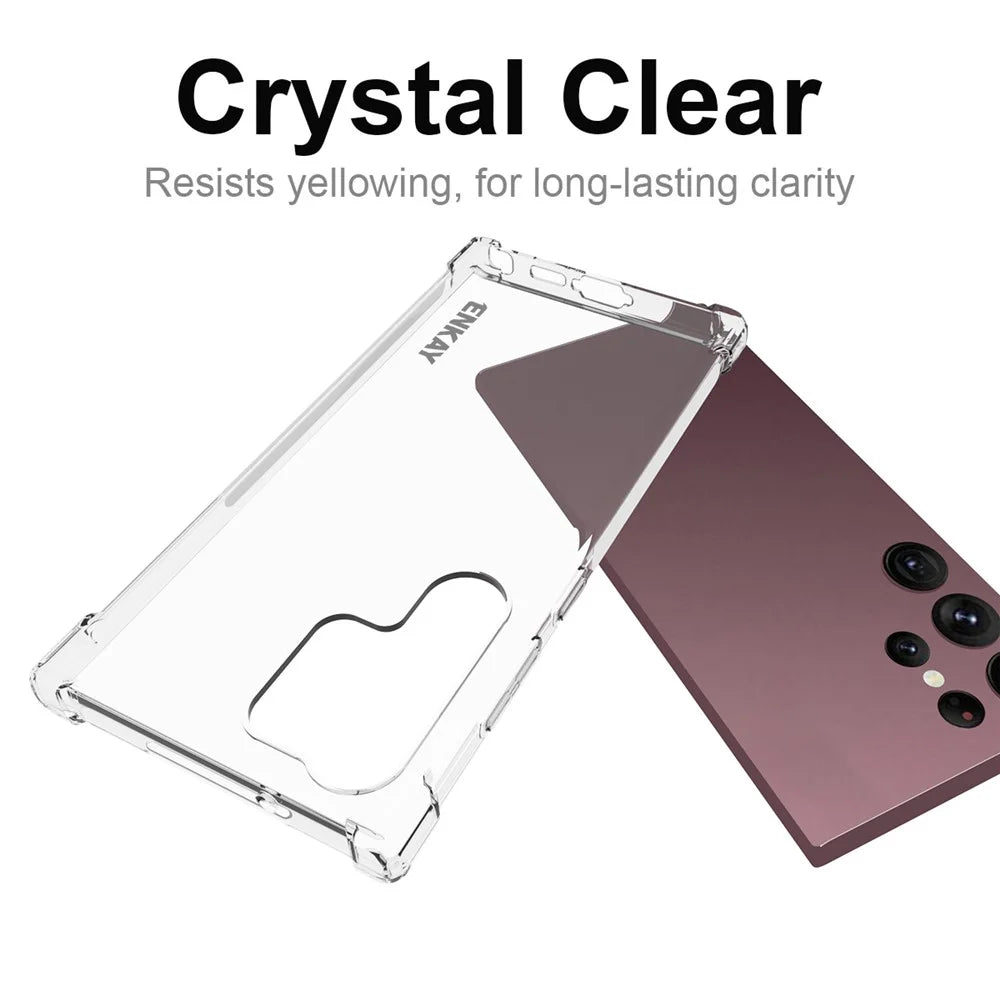 ENKAY HAT PRINCE For Samsung Galaxy S23 Ultra Soft TPU Thickened Corners Shock Absorption Cover Anti-slip Strip Edge Clear Phone Case - 5