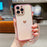 For iPhone 16 Pro Max Case Heart Pattern Iridescent Gradient TPU Phone Cover with Beaded Strap - Colorful Pink - 2