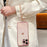 For iPhone 16 Pro Max Case Heart Pattern Iridescent Gradient TPU Phone Cover with Beaded Strap - Colorful Pink - 3