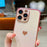 For iPhone 16 Pro Max Case Heart Pattern Iridescent Gradient TPU Phone Cover with Beaded Strap - Colorful Pink - 6