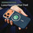 RAYYA For iPhone 17 Pro Magnetic Case Jadeite Inlay Leather + PC + TPU Phone Back Cover - Blue - 3