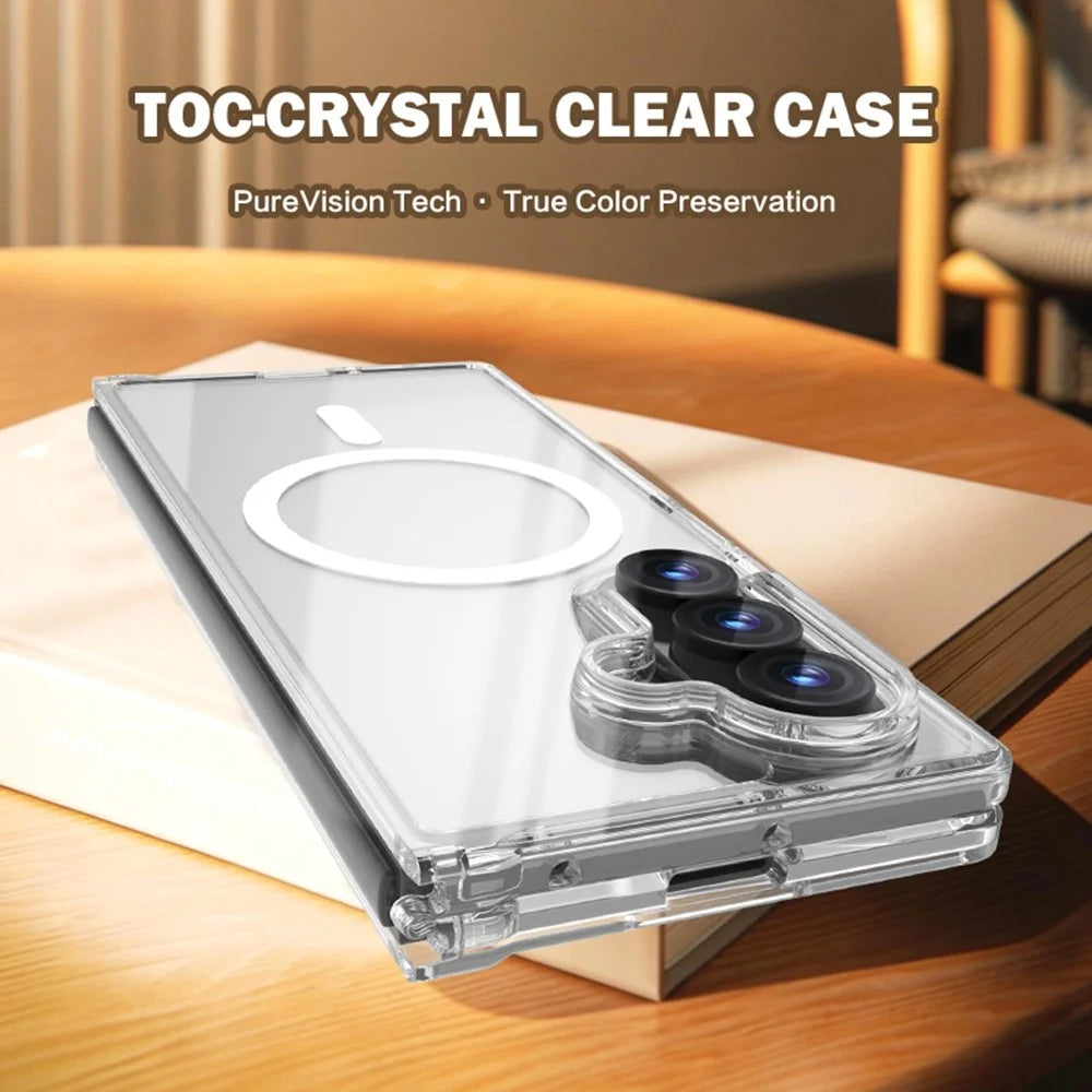 LEREACH TOC Series for Samsung Galaxy Z Fold8 Ultra Magnetic Case TPU + Acrylic Phone Cover - Transparent - 3