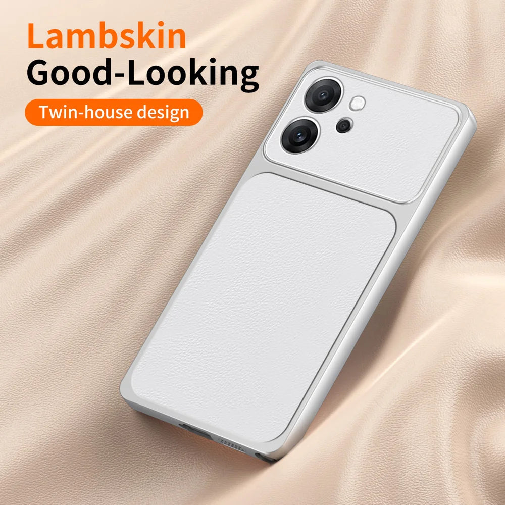 WANLONFENG for Oppo Reno14 F 5G XYP Series Case Lambskin Texture PC TPU Precise Cutouts Phone Cover with 2Pcs Tempered Glass Film - Black - 3