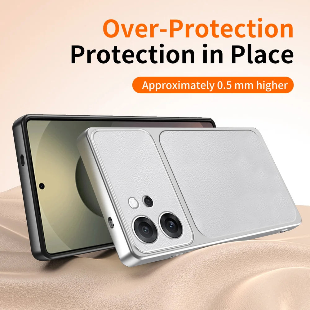 WANLONFENG for Oppo Reno14 F 5G XYP Series Case Lambskin Texture PC TPU Precise Cutouts Phone Cover with 2Pcs Tempered Glass Film - Black - 5