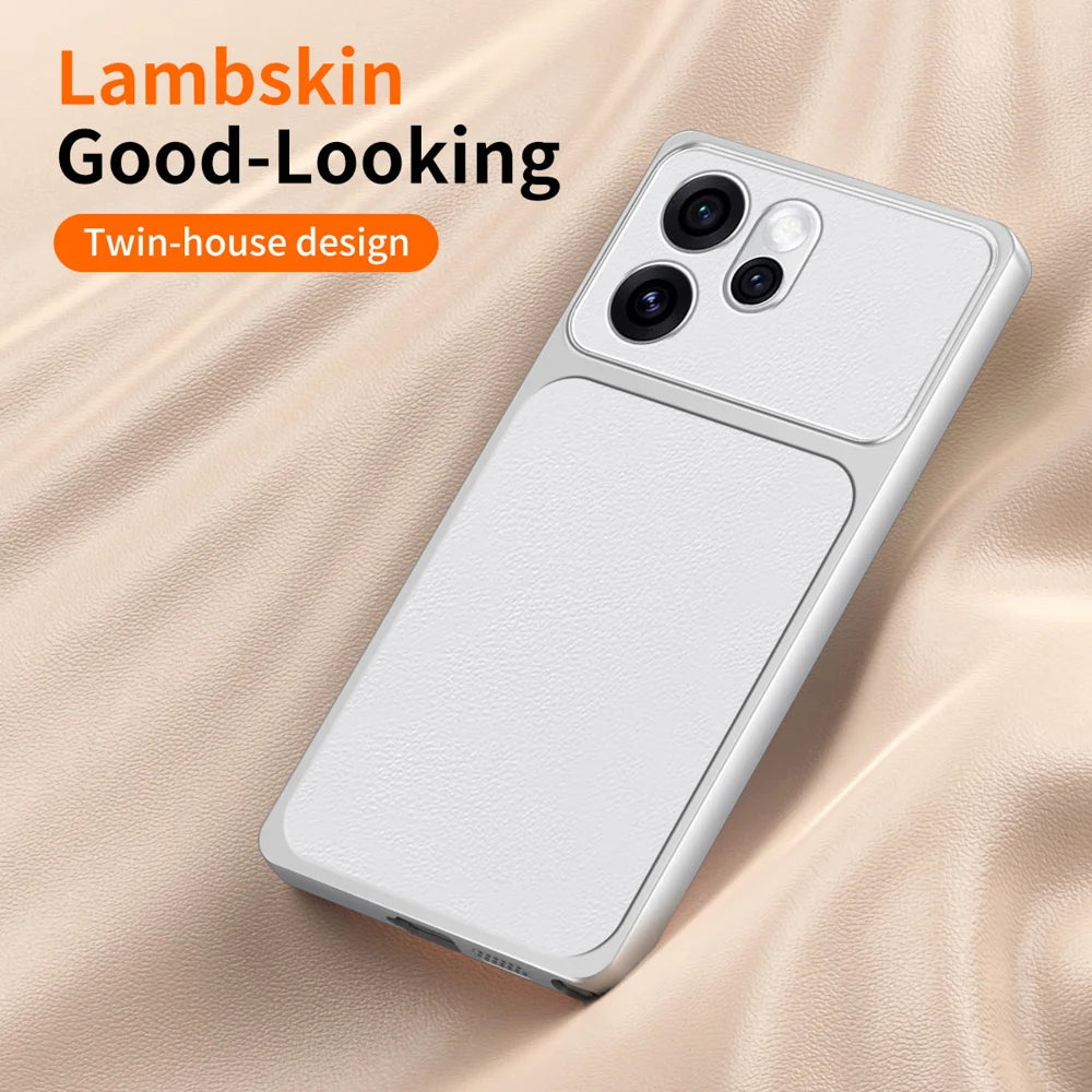WANLONFENG for Oppo Reno15 5G (China) / Oppo Reno15 Pro 5G (Global) XYP Series Case Lambskin Texture PC TPU Precise Cutouts Phone Cover with 2Pcs Tempered Glass Film - Black - 3