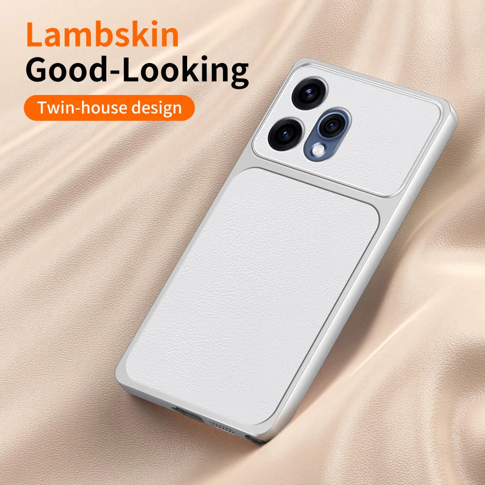 WANLONFENG for Oppo Reno15c 5G (China) / Oppo Reno15 5G (Global) XYP Series Case Lambskin Texture PC TPU Precise Cutouts Phone Cover with 2Pcs Tempered Glass Film - Black - 3