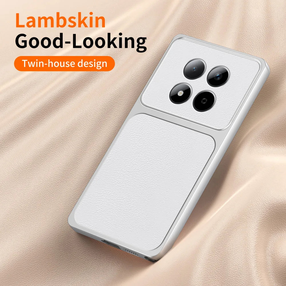 WANLONFENG for Xiaomi Poco M8 Pro 5G / Xiaomi Redmi Note 15 Pro+ 5G (Global) XYP Series Case Lambskin Texture PC TPU Precise Cutouts Phone Cover with 2Pcs Tempered Glass Film - Black - 3