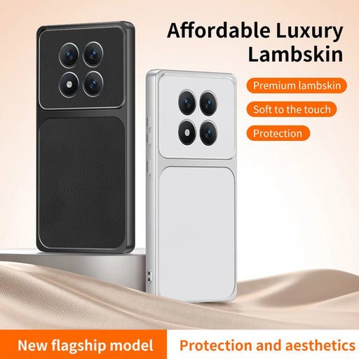 WANLONFENG for Xiaomi Poco M8 5G / Xiaomi Redmi Note 15 5G (Global) XYP Series Case Lambskin Texture PC TPU Precise Cutouts Phone Cover with 2Pcs Tempered Glass Film - Black - 2