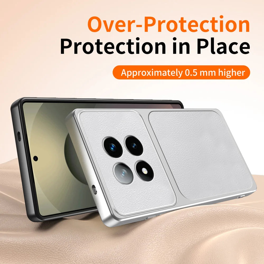 WANLONFENG for Xiaomi Poco X7 5G / Xiaomi Redmi Note 14 Pro 5G XYP Series Case Lambskin Texture PC TPU Precise Cutouts Phone Cover with 2Pcs Tempered Glass Film - Black - 5
