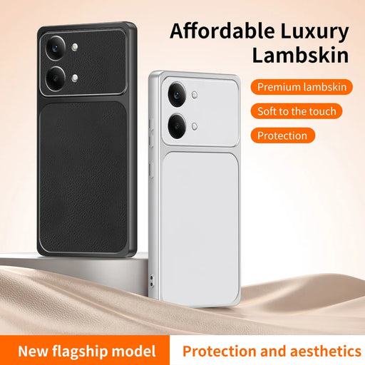 WANLONFENG for Xiaomi Poco X8 Pro Max 5G / Xiaomi Redmi Turbo 5 Max 5G XYP Series Case Lambskin Texture PC TPU Precise Cutouts Phone Cover with 2Pcs Tempered Glass Film - Black - 2