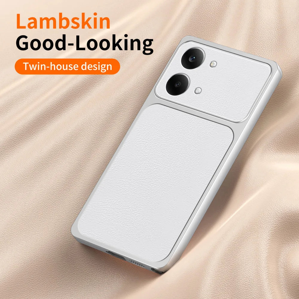WANLONFENG for Xiaomi Poco X8 Pro Max 5G / Xiaomi Redmi Turbo 5 Max 5G XYP Series Case Lambskin Texture PC TPU Precise Cutouts Phone Cover with 2Pcs Tempered Glass Film - Black - 3