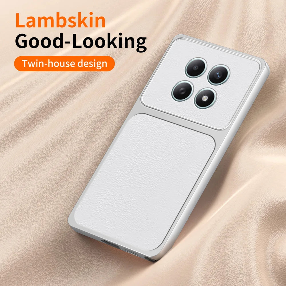WANLONFENG for Xiaomi Redmi Note 15 Pro 5G (Global) XYP Series Case Lambskin Texture PC TPU Precise Cutouts Phone Cover with 2Pcs Tempered Glass Film - Black - 3