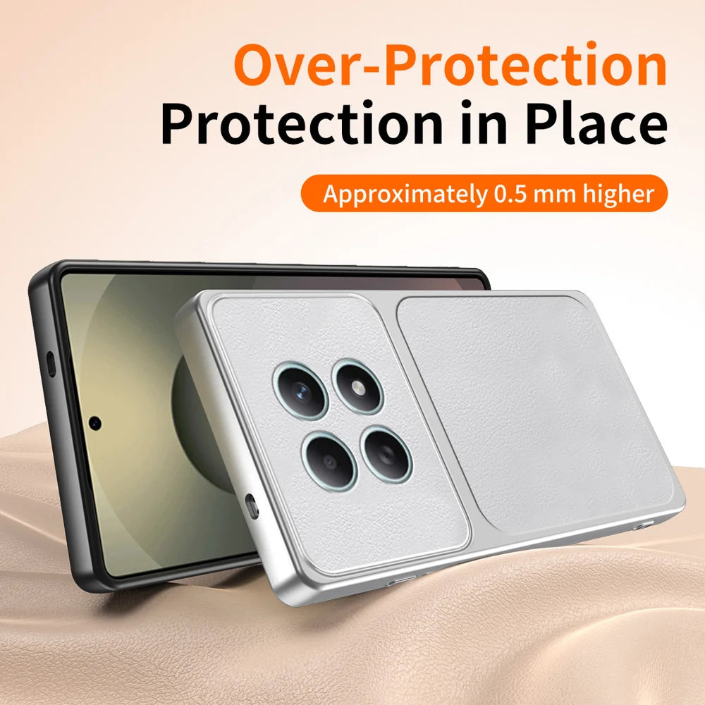 WANLONFENG for Xiaomi Redmi Note 15 Pro 5G (Global) XYP Series Case Lambskin Texture PC TPU Precise Cutouts Phone Cover with 2Pcs Tempered Glass Film - Black - 5
