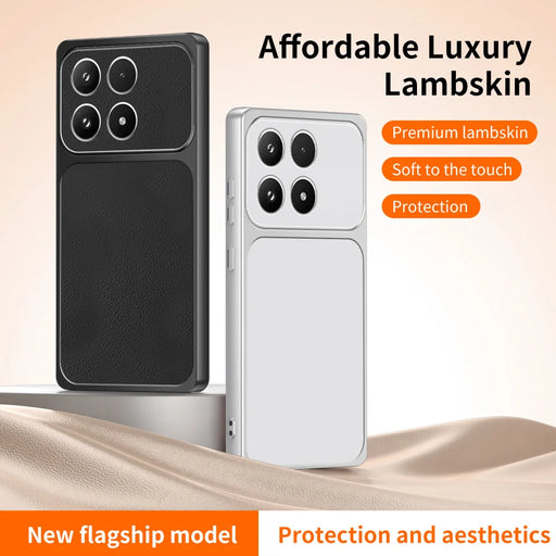 WANLONFENG for Xiaomi 17 XYP Series Case Lambskin Texture PC TPU Precise Cutouts Phone Cover with 2Pcs Tempered Glass Film - Black - 2