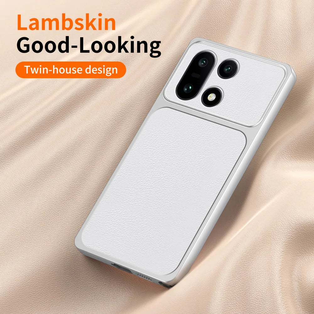 WANLONFENG for OnePlus 15 5G XYP Series Case Lambskin Texture PC TPU Precise Cutouts Phone Cover with 2Pcs Tempered Glass Film - Black - 3