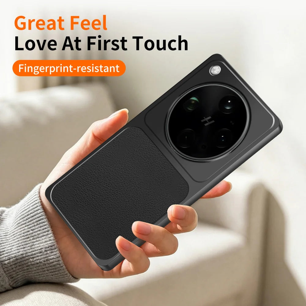 WANLONFENG for Oppo Find X9 Ultra 5G XYP Series Case Lambskin Texture Shockproof PC TPU Hybrid Protective Cover with 2Pcs Tempered Glass Film -  Black - 4