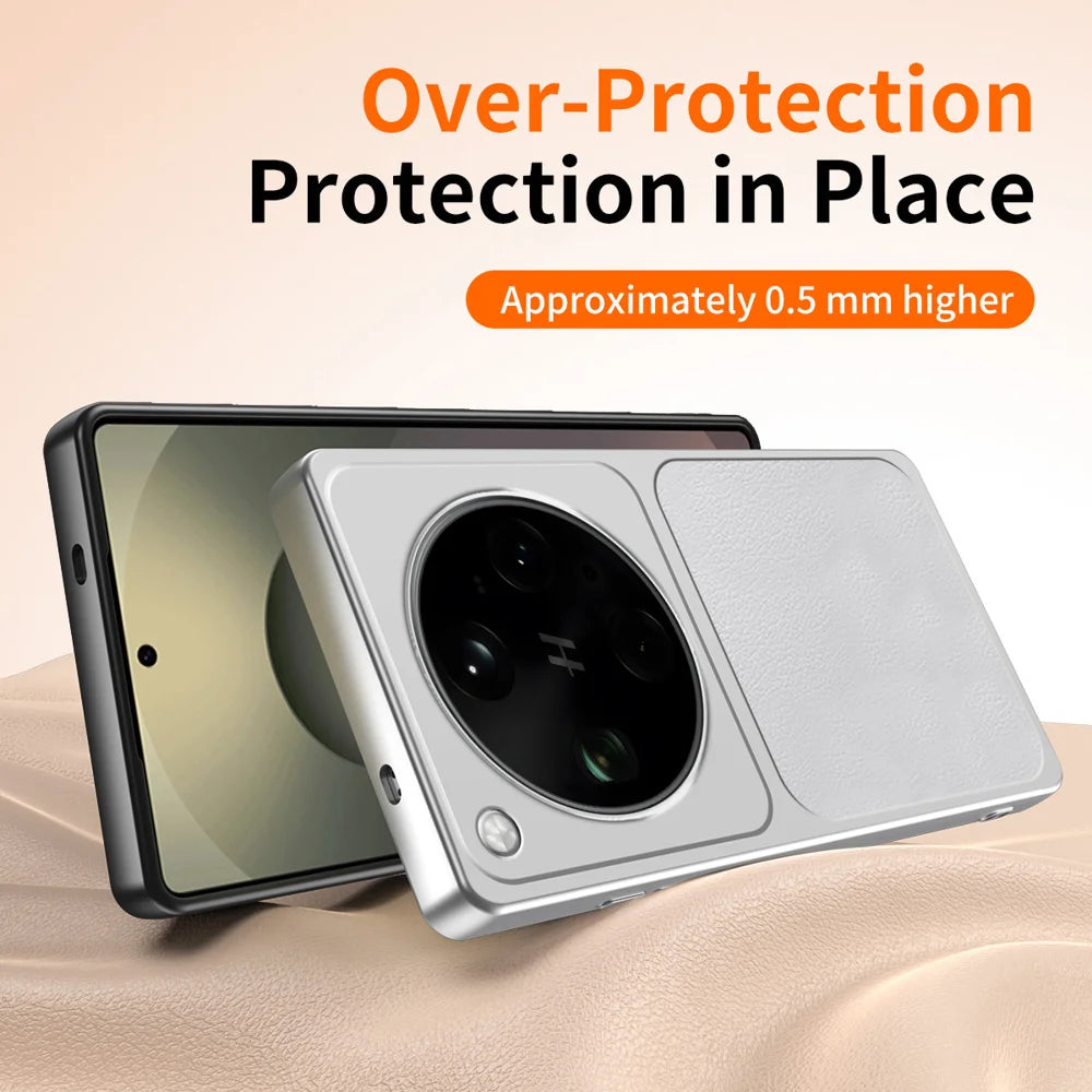 WANLONFENG for Oppo Find X9 Ultra 5G XYP Series Case Lambskin Texture Shockproof PC TPU Hybrid Protective Cover with 2Pcs Tempered Glass Film -  Black - 5
