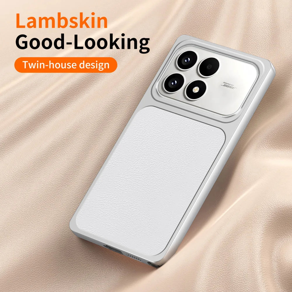 WANLONFENG for Xiaomi Poco F8 Pro 5G / Xiaomi Redmi K90 5G XYP Series Case Lambskin Texture Shockproof PC TPU Hybrid Protective Cover with 2Pcs Tempered Glass Film -  Black - 3