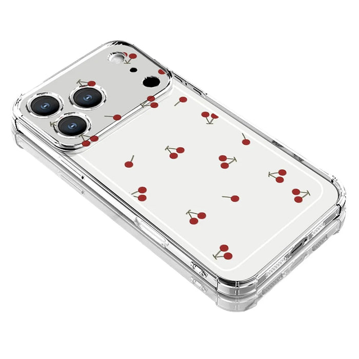 For iPhone 17 Case Cherry Pattern Four Corner Protection Clear TPU Phone Cover - Cherry - 1