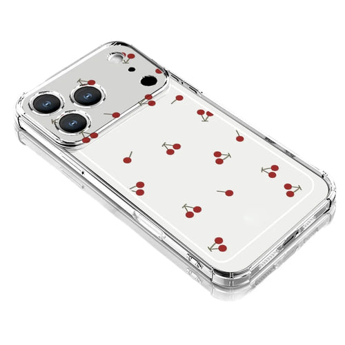For iPhone Air Case Cherry Pattern Four Corner Protection Clear TPU Phone Cover - Cherry - 1
