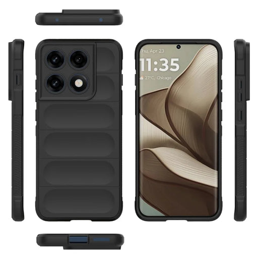 WANLONFENG for Motorola Edge 70 Pro 5G TPU Case  HD Series Anti Slip Phone Cover with Tempered Glass - Black - 2
