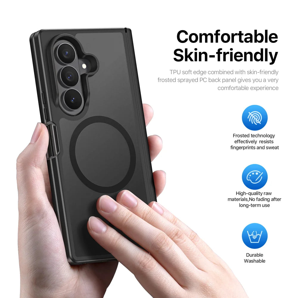 DUX DUCIS for Samsung Galaxy Z Fold8 Ultra / Z Fold7 5G Magnetic Case  Yind Series PC+TPU Phone Cover - Black - 5