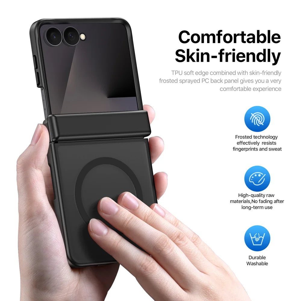 DUX DUCIS for Samsung Galaxy Z Flip8 Magnetic Case  Yind Series PC+TPU Phone Cover - Black - 5