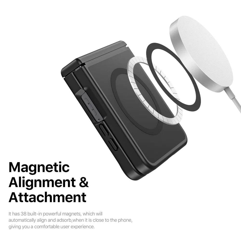 DUX DUCIS for Samsung Galaxy Z Flip8 Magnetic Case  Yind Series PC+TPU Phone Cover - Black - 6