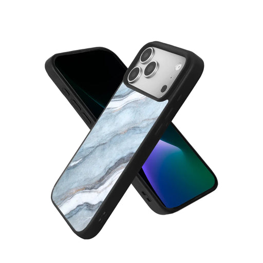 EYCASE for iPhone 17 Pro Magnetic Case Marble Pattern TPU + Acrylic Shockproof Phone Cover - Blue Gold Sand Marble Pattern - 1