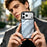 EYCASE for iPhone 17 Pro Magnetic Case Marble Pattern TPU + Acrylic Shockproof Phone Cover - Blue Gold Sand Marble Pattern - 5