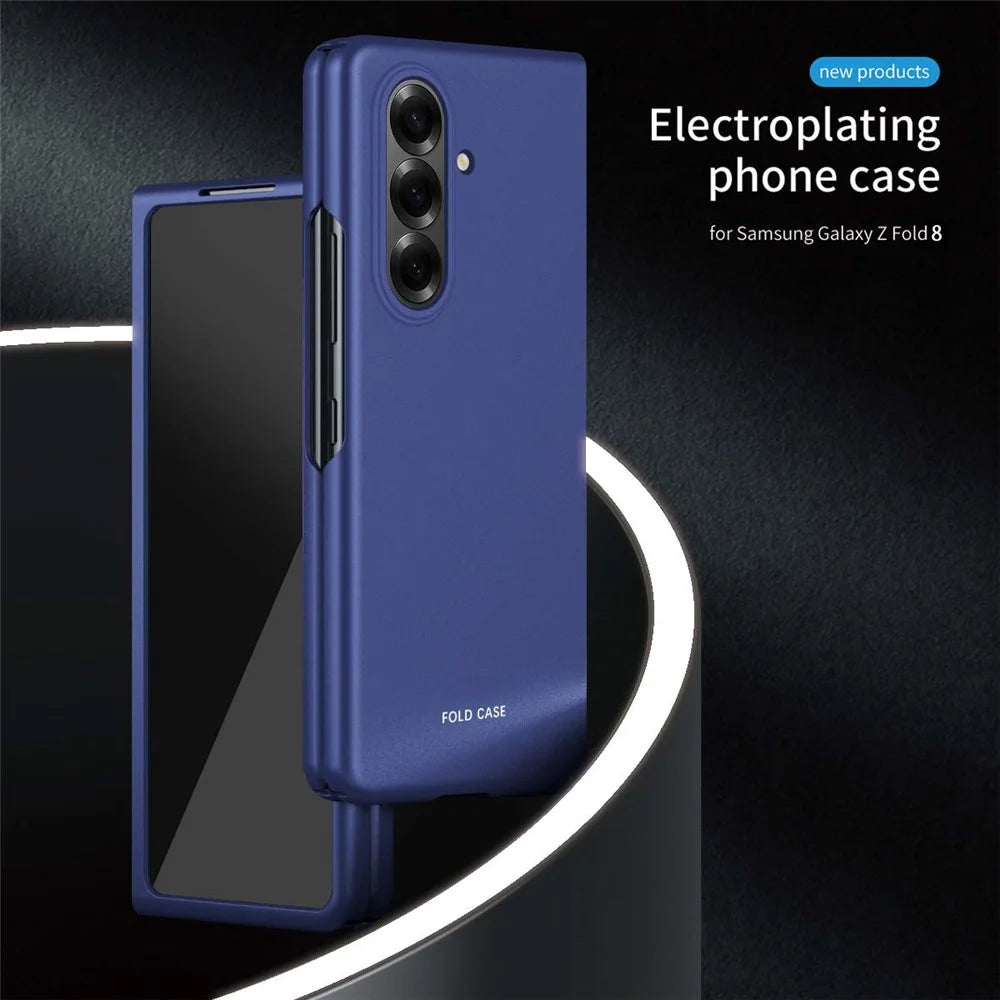 For Samsung Galaxy Z Fold8 Ultra Case Hard PC Electroplating Micro Frosted Protective Cover - Sapphire - 2