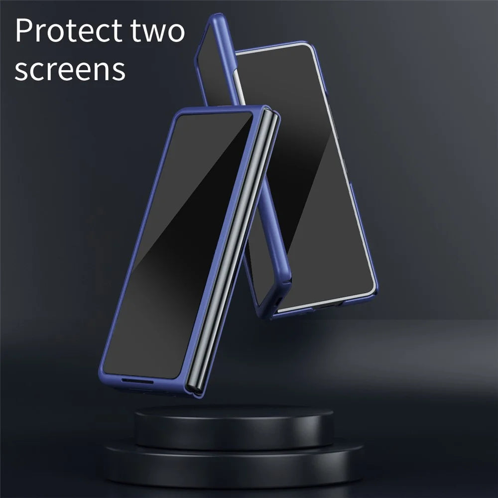 For Samsung Galaxy Z Fold8 Ultra Case Hard PC Electroplating Micro Frosted Protective Cover - Sapphire - 5