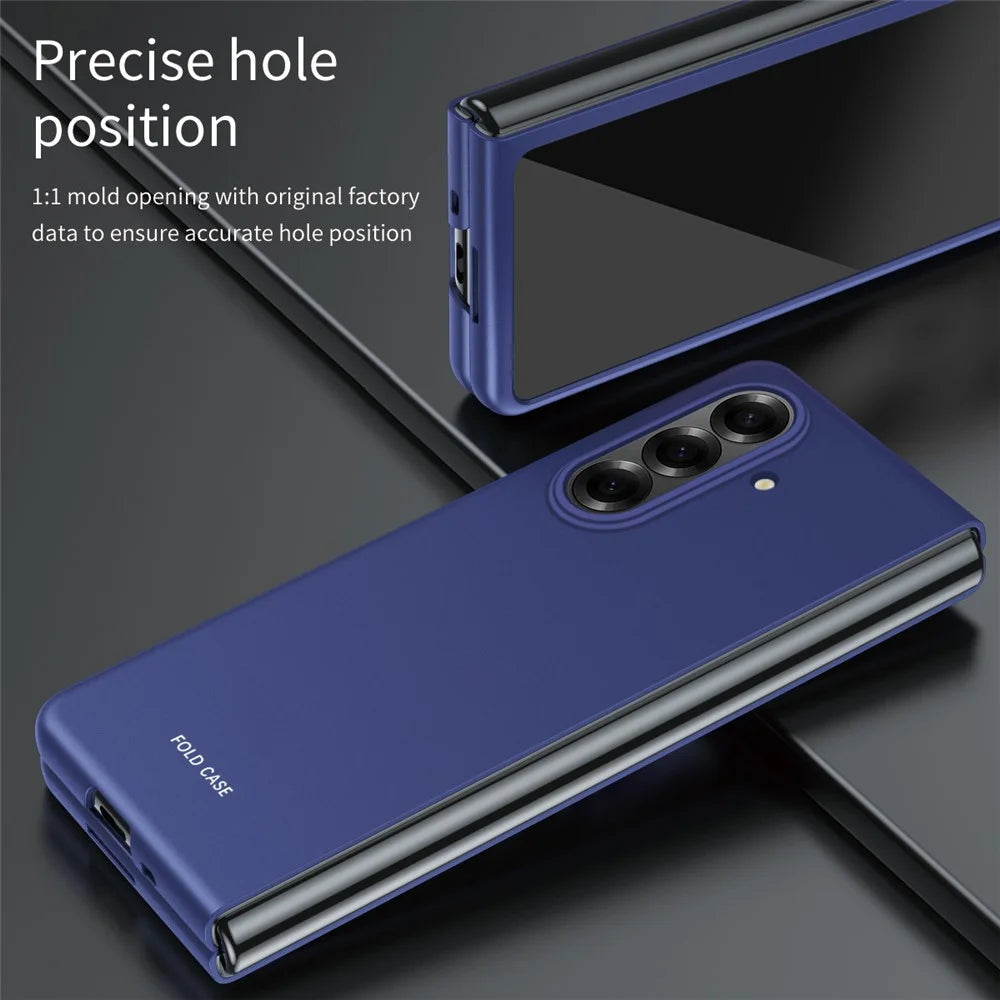 For Samsung Galaxy Z Fold8 Ultra Case Hard PC Electroplating Micro Frosted Protective Cover - Sapphire - 6
