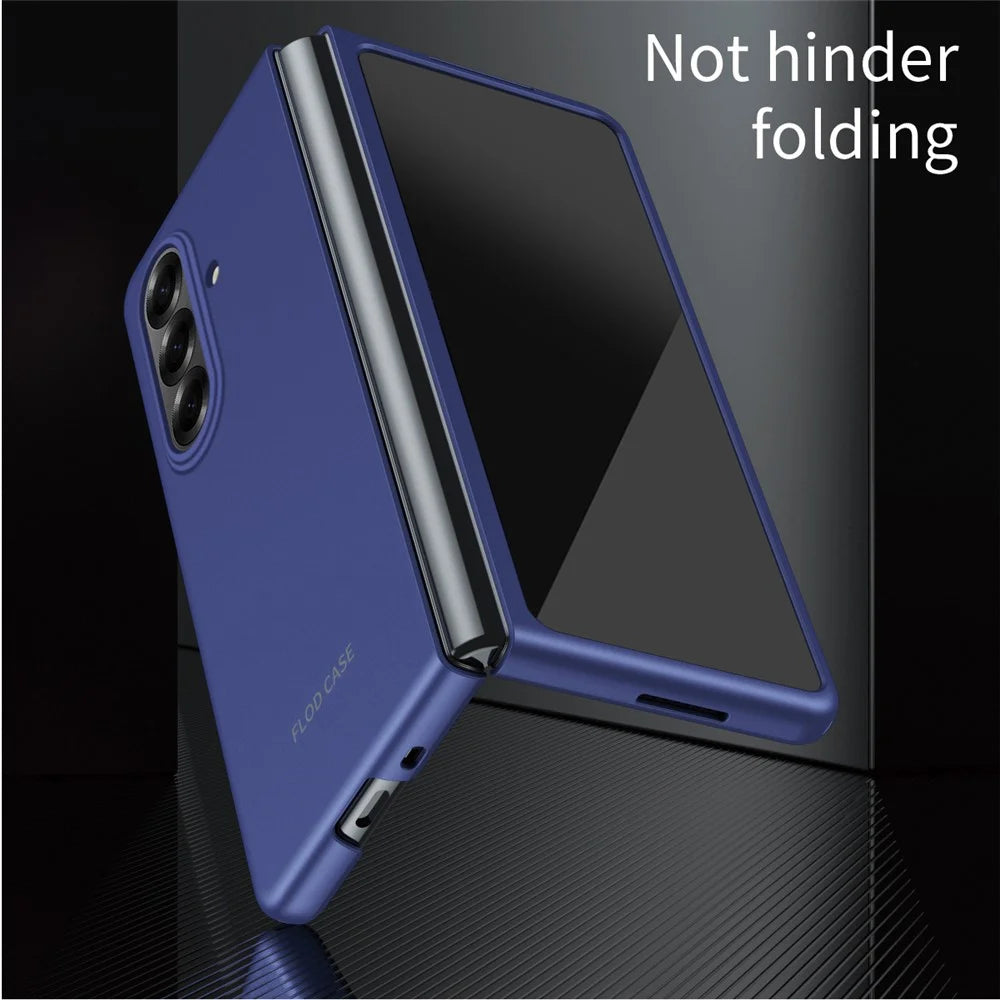 For Samsung Galaxy Z Fold8 Ultra Case Hard PC Electroplating Micro Frosted Protective Cover - Sapphire - 7
