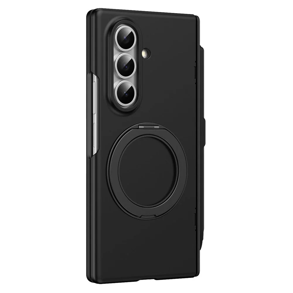 For Samsung Galaxy Z Fold8 Ultra Rotary Kickstand PC Phone Cover with Tempered Glass Film / Stylus - Black - 2