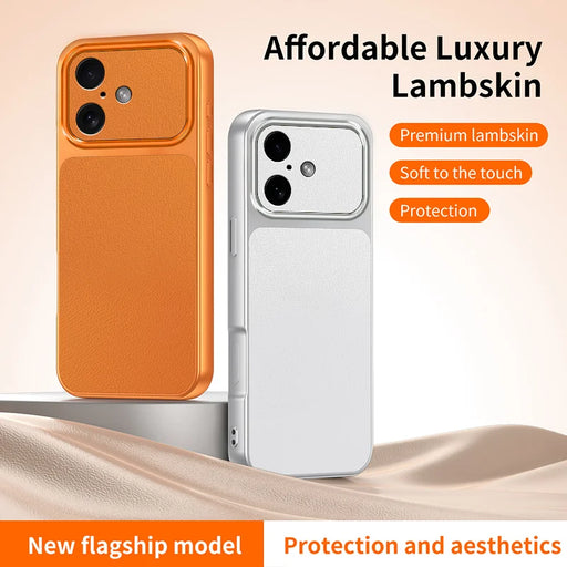 WANLONFENG for iPhone 17 XYP Series Case Lambskin Texture PC TPU Precise Cutouts Phone Cover with 2Pcs Tempered Glass Film - Black - 2