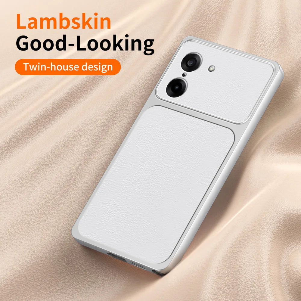 WANLONFENG for OnePlus Nord CE5 5G / OnePlus Ace 5 Racing 5G XYP Series Case Lambskin Texture PC TPU Precise Cutouts Phone Cover with 2Pcs Tempered Glass Film - Black - 3