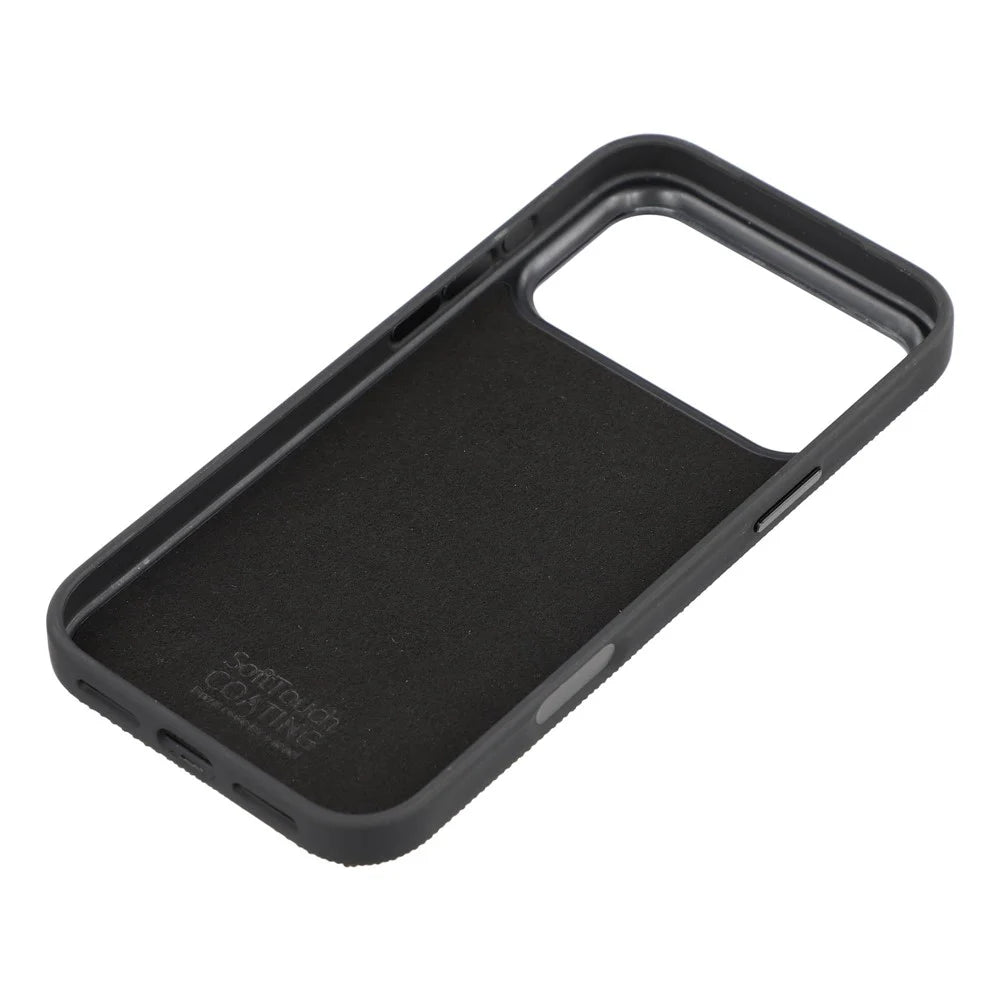 X-LEVEL For iPhone 17 Pro Max Case Herringbone Pattern Leather + PC + TPU Phone Back Cover - Black - 6