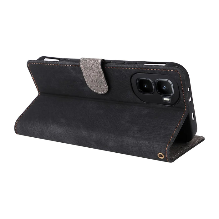 For Infinix GT 50 Pro 5G Case Wallet RFID Blocking PU Leather Phone Cover Stand with Strap - Black - 5