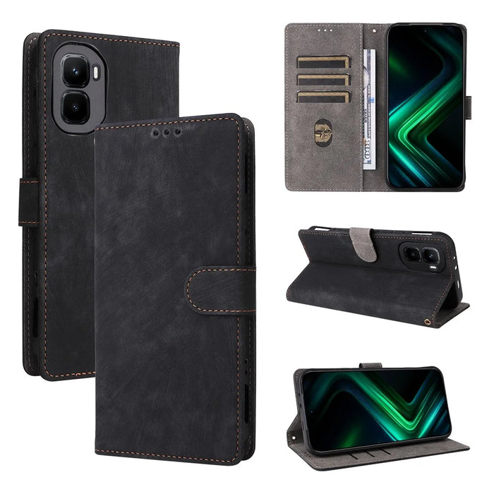 For Infinix GT 50 Pro 5G Case Wallet RFID Blocking PU Leather Phone Cover Stand with Strap - Black - 7