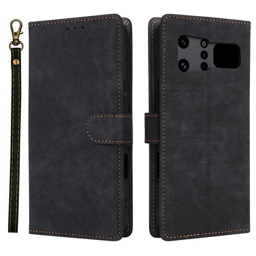 For Infinix Note 60 Ultra 5G Case Wallet RFID Blocking PU Leather Phone Cover Stand with Strap - Black - 1