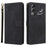 For ZTE nubia Neo 5 Pro 5G Case Wallet RFID Blocking PU Leather Phone Cover Stand with Strap - Black - 1