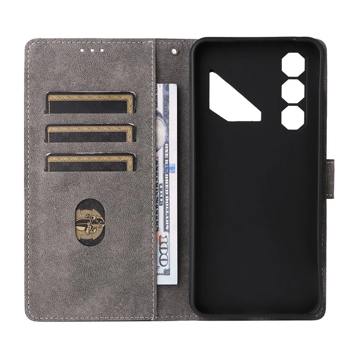 For ZTE nubia Neo 5 Pro 5G Case Wallet RFID Blocking PU Leather Phone Cover Stand with Strap - Black - 3