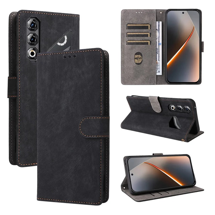 For ZTE nubia Neo 5 Pro 5G Case Wallet RFID Blocking PU Leather Phone Cover Stand with Strap - Black - 7
