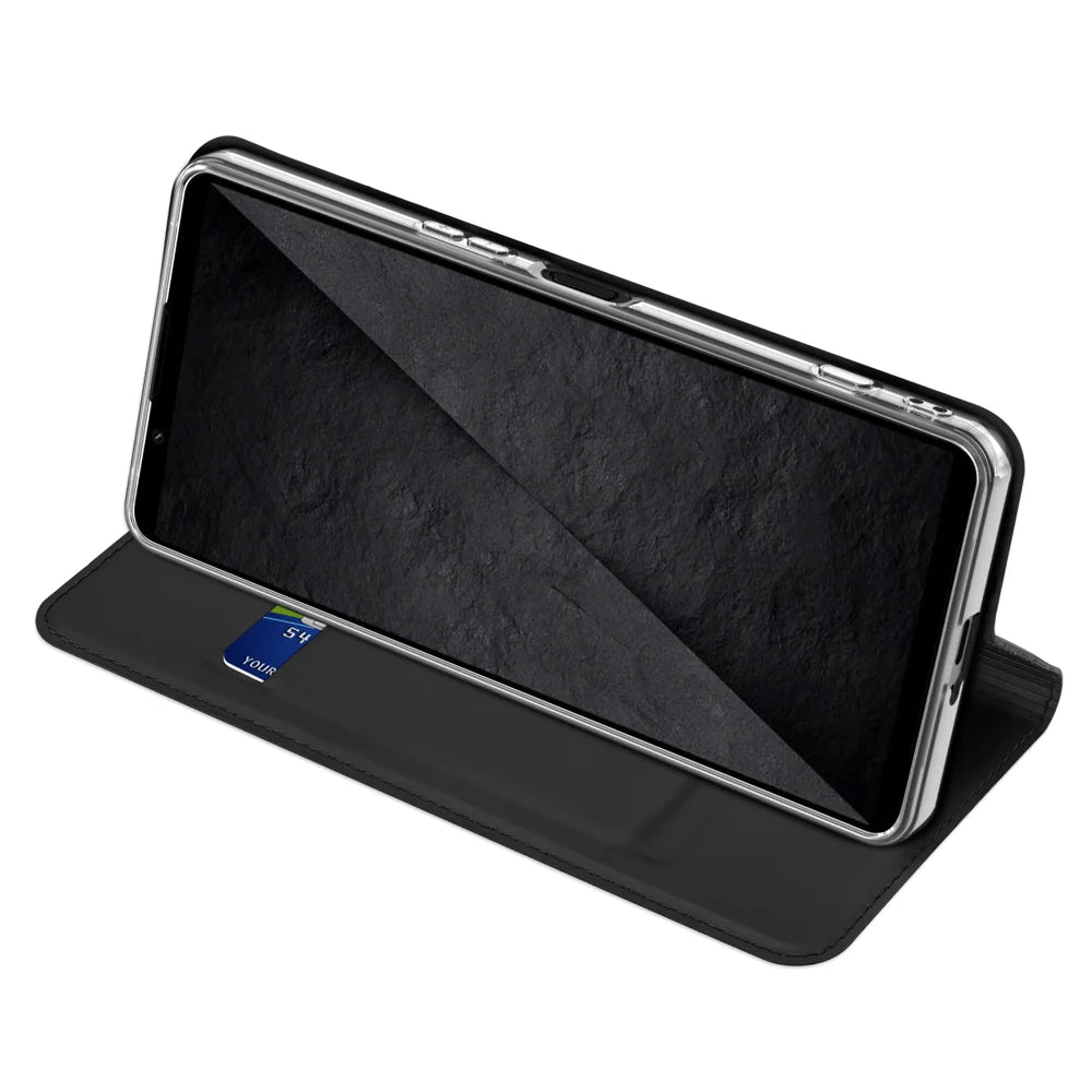 DUX DUCIS for Sony Xperia 1 VIII Case  Skin Pro Series Leather Stand Cover Card Holder - Black - 5