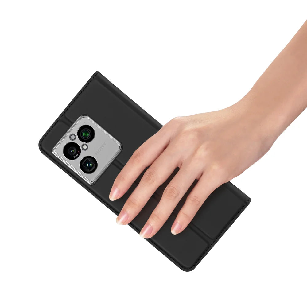 DUX DUCIS for Sony Xperia 1 VIII Case  Skin Pro Series Leather Stand Cover Card Holder - Black - 6